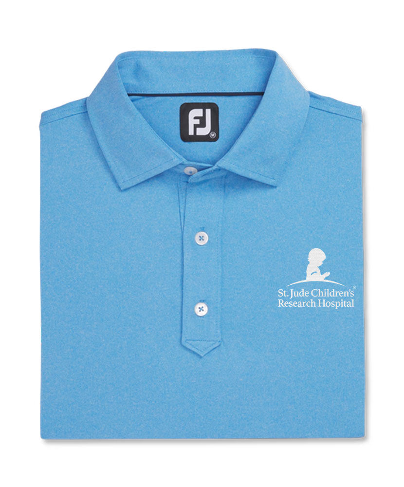 St. Jude FootJoy Solid Lisle Polo - Heathered Blue